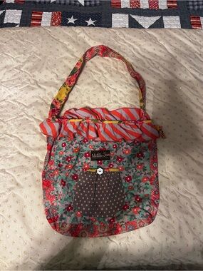Matilda Jane Floral Patchwork Crossbody Bag - Red, Pink, Green